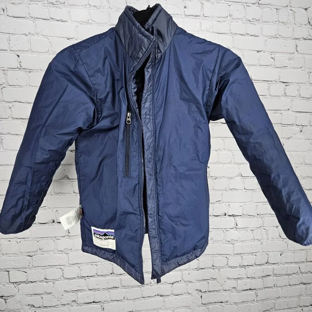 Patagonia Blue PrimaLoft Full Zip Insulated Zip Pockets Puffer Jacket Kids 10 M - Picture 6 of 16